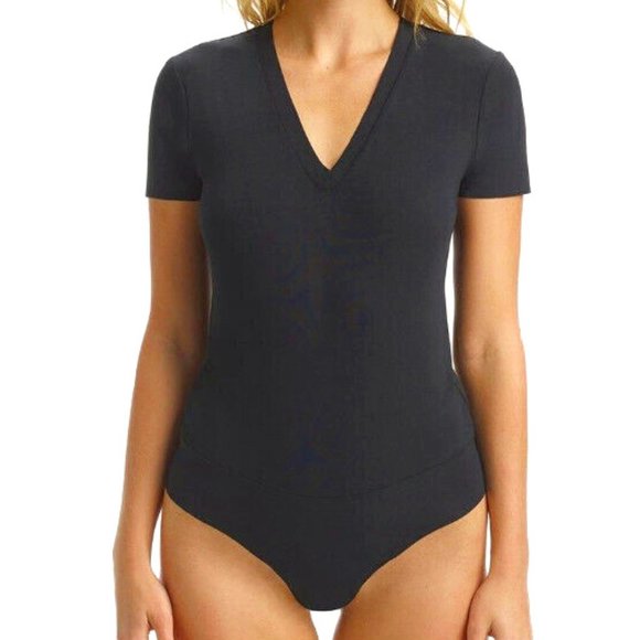 Commando Essential Cotton Bodysuit Tee, Black - BDS124 - Picture 1 of 1